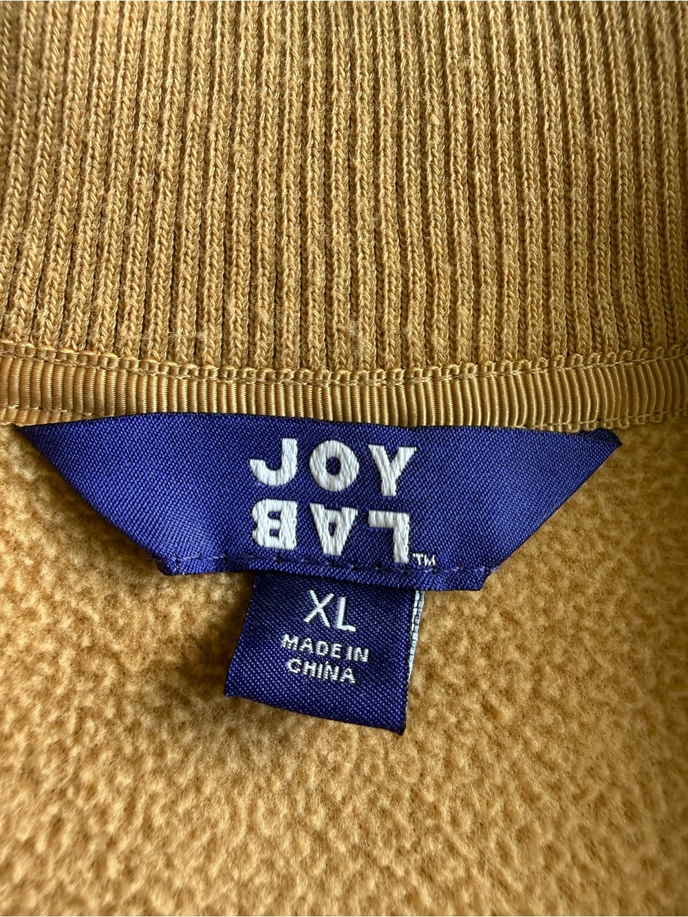 JoyLab Camel Teddy Sherpa Half Zip Pullover XL Kangaroo Pocket Cozy Fleece - Picture 4 of 6